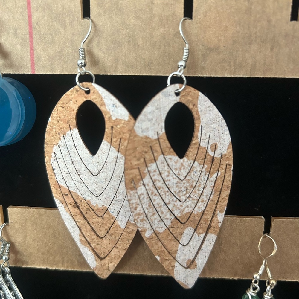 Paparazzi Brown and White Teardrop Earrings
